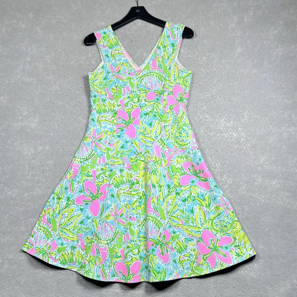 Lilly Pulitzer Floral Mini Dress - Pink and Green
